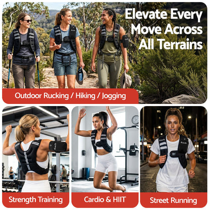 Everfit 10kg Weighted Vest Men Women, Reflective Running Vest with Armband Pouch