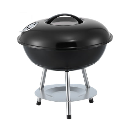 Grillz Charcoal BBQ Grill Portable with Lid for Camping Outdoor