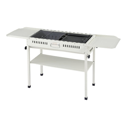 Grillz Portable BBQ Grill w/ Stainless Steel Racks & Pans for Outdoor
