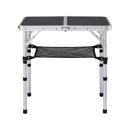 Weisshorn Folding Camping Table Adjustable Aluminium 60 x 40 cm Black