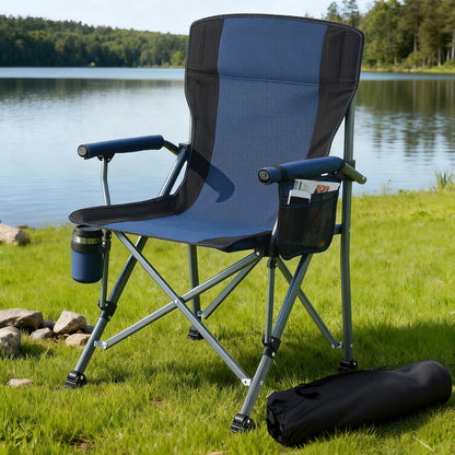 Weisshorn Camping Chair Folding Outdoor Portable Seat Lightweight Beach Picnic Fishing Capacity 120KG Navy Blue