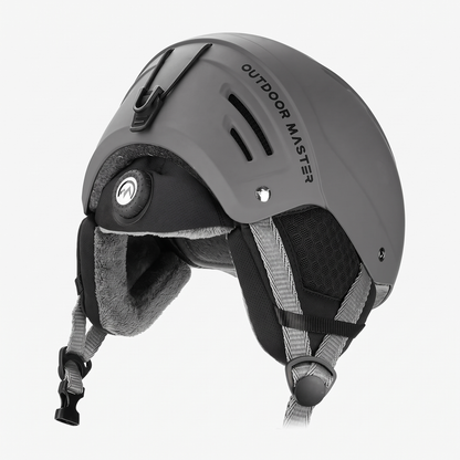 OutdoorMaster Kelvin II Ski Helmet - Snow Sport Helmet Snowboard Helmet for Men Women & Youth Grey M
