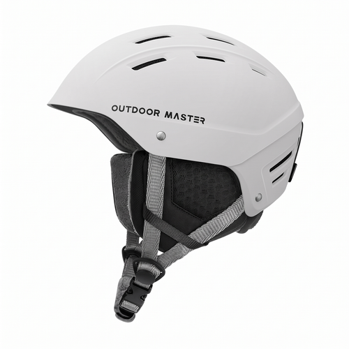 OutdoorMaster Kelvin II Ski Helmet - Snow Sport Helmet Snowboard Helmet for Men Women & Youth White L