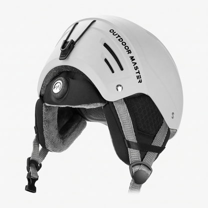 OutdoorMaster Kelvin II Ski Helmet - Snow Sport Helmet Snowboard Helmet for Men Women & Youth White L