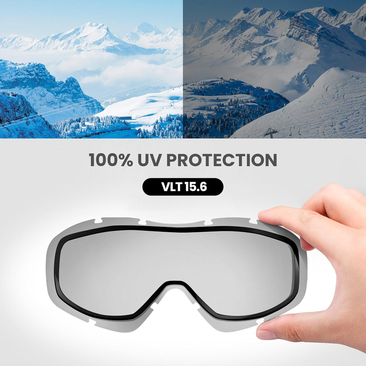 OutdoorMaster OTG Ski Goggles - Over Glasses Ski/Snowboard Goggles for Men, Women & Youth - 100% UV Protection-OM-5