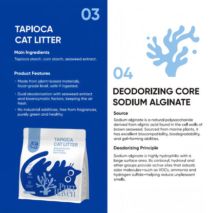 PurrHaven Tapioca Clumping Cat & Kitty Litter, 7.5kg (3 Pack),Dust Free,Multi-Cat,Easy to Clean,Odour Neutraliser,Rapid Liquid Absorption,Non-Toxic Formula