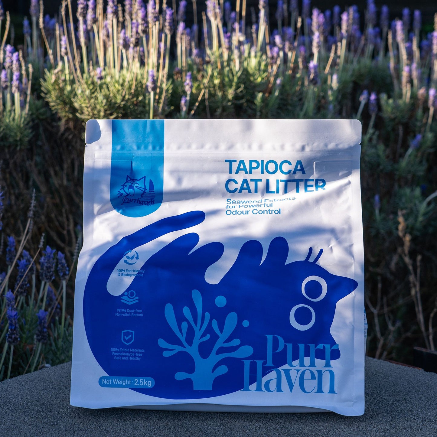 PurrHaven Tapioca Clumping Cat & Kitty Litter, 7.5kg (3 Pack),Dust Free,Multi-Cat,Easy to Clean,Odour Neutraliser,Rapid Liquid Absorption,Non-Toxic Formula