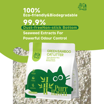 PurrHaven Tapioca Clumping Cat & Kitty Litter, 7.5kg (3 Pack),Dust Free,Easy to Clean,Odour Neutraliser,Rapid Liquid Absorption,Non-Toxic Formula