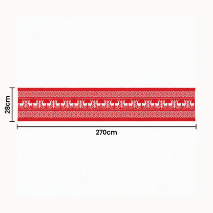 Jingle Jollys Christmas Table Runner Reindeers 270x28CM Dining Party Decor Red