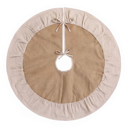 Jingle Jollys 90cm Christmas Tree Skirt Linen Christmas Tree Mat Decor