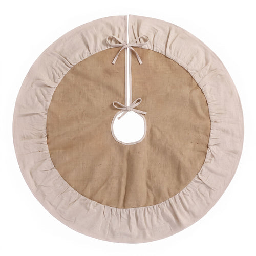 Jingle Jollys 90cm Christmas Tree Skirt Linen Christmas Tree Mat Decor