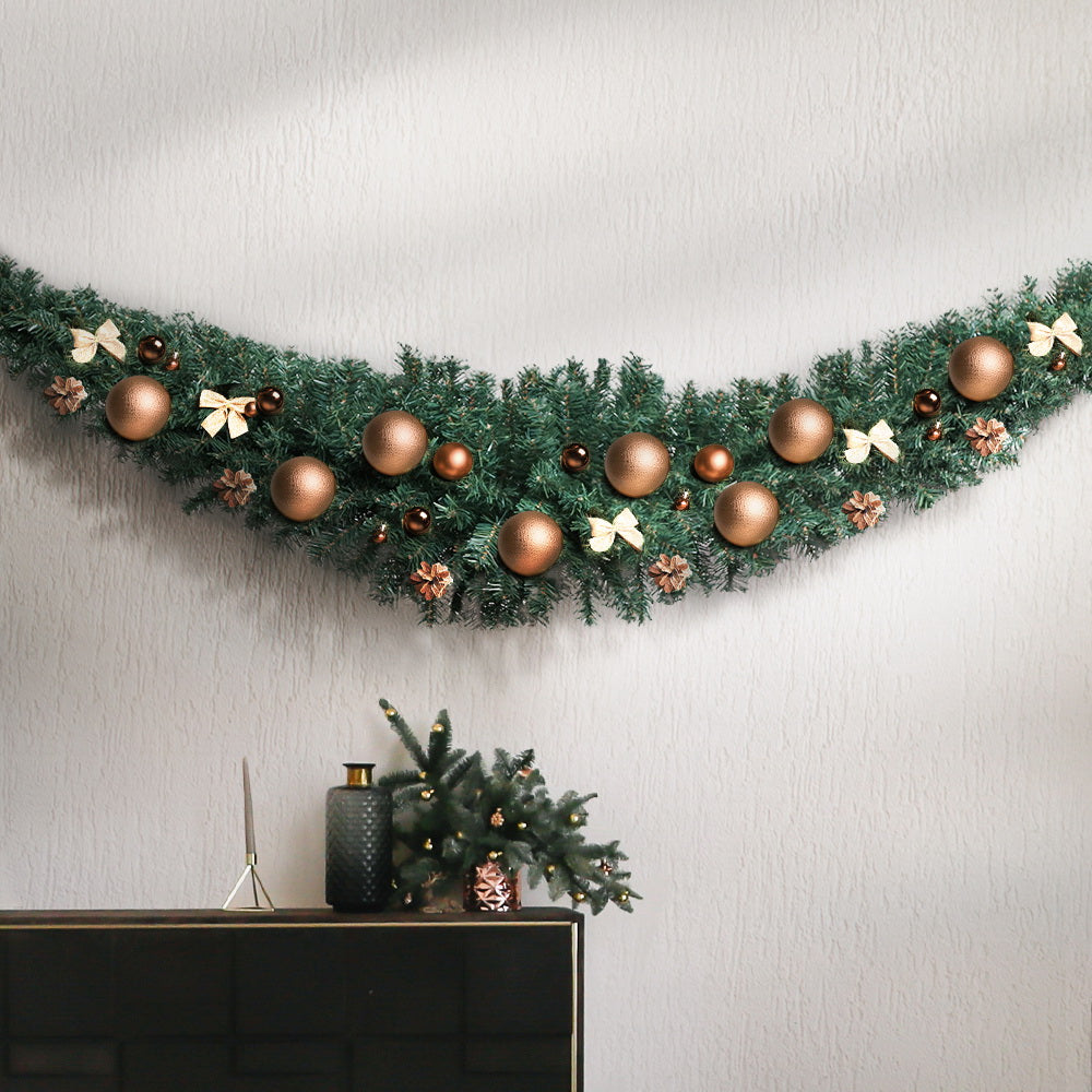 Jingle Jollys 2.1m Christmas Garland Xmas Decorations Green Wedding Party