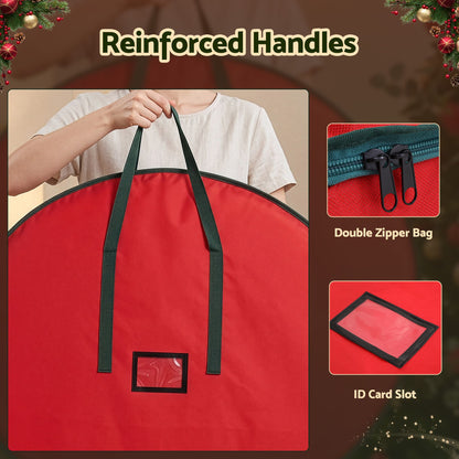 Jingle Jollys Christmas Garland Wreath Storage Bag Baubles Ornaments Container