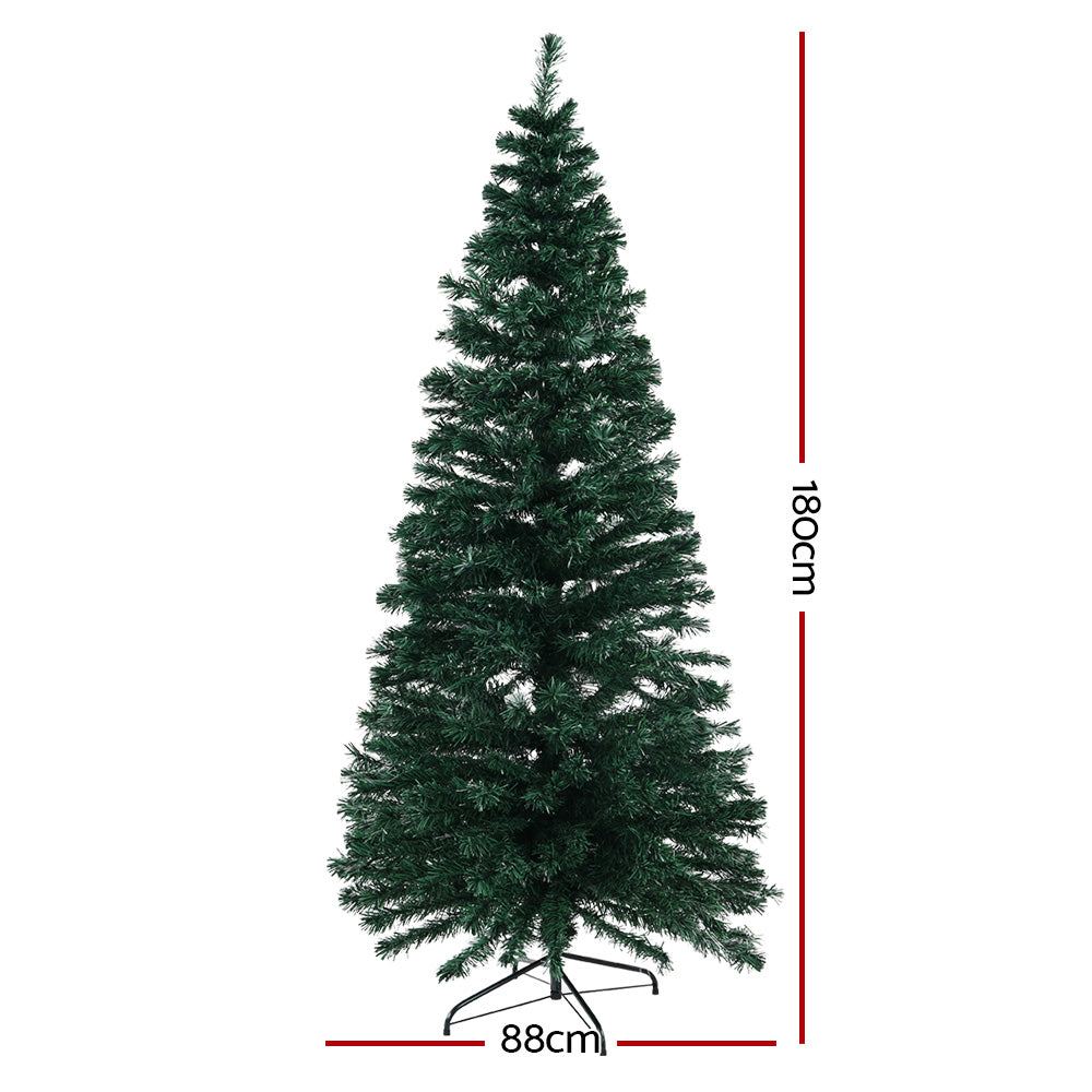 Jingle Jollys 1.8m Christmas Tree Optic Fibre LED Xmas tree Warm White