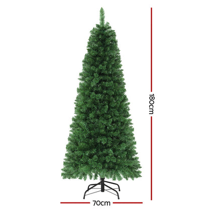 Jingle Jollys 1.8M Pre-lit Christmas Tree 8 Mode Multi Colour 200 LED Light Xmas