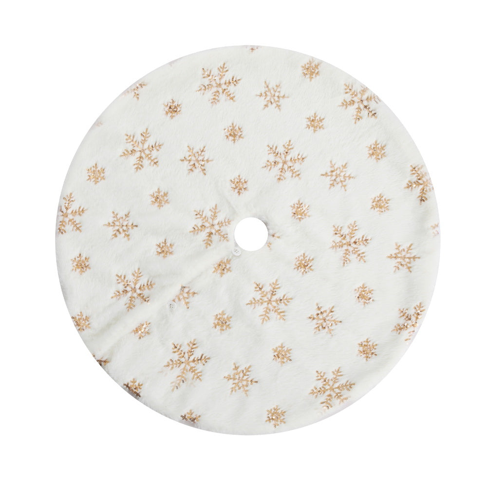 Jingle Jollys Christmas Tree Skirt 90cm Snowflake Ornaments Xmas Decorations