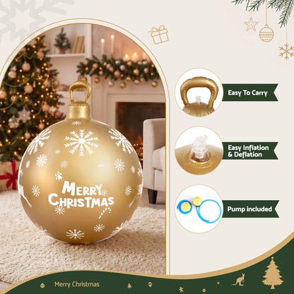 Jingle Jollys Christmas Inflatable Ball Bauble 60cm Outdoor Decoration Gold
