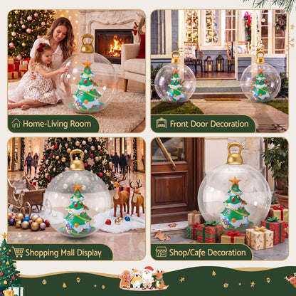 Jingle Jollys Christmas Inflatable Ball 60cm Tree Decoration Giant Bauble Clear