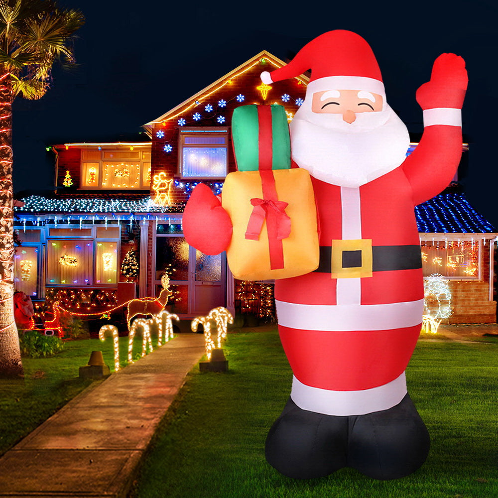 Jingle Jollys Christmas Inflatable Santa 2.4M Illuminated Decorations