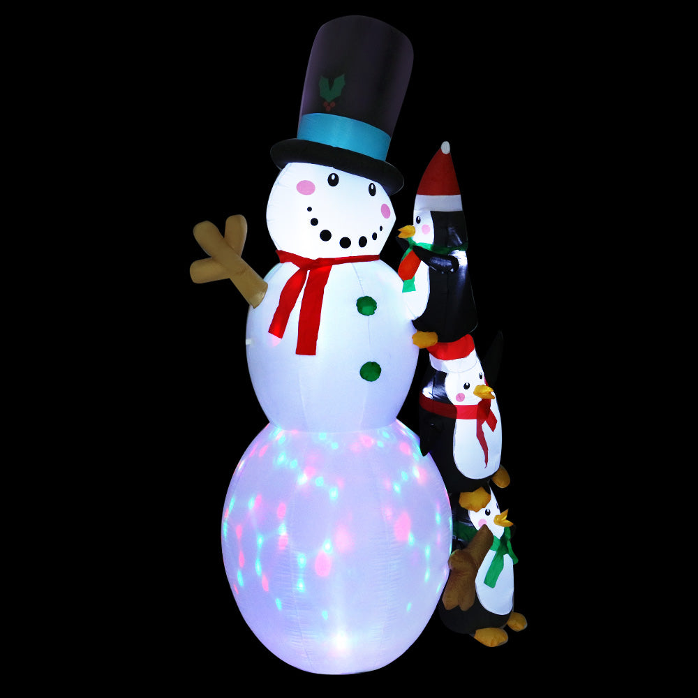 Jingle Jollys Christmas Inflatable Snowman 2.4M Illuminated Decorations