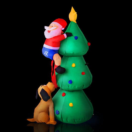 Jingle Jollys Christmas Inflatable Santa Tree 1.8M Illuminated Decorations