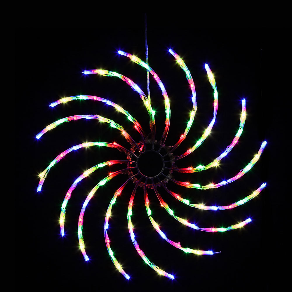 0.5M Christmas Lights 128 LED Spin Motif Light Decorations Jingle Jollys