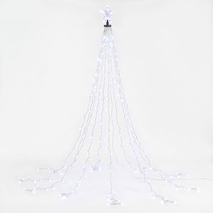Jingle Jollys 2.5M Christmas Tree Lights Christmas Lights Tree Topper Waterfall Fairy Lights White