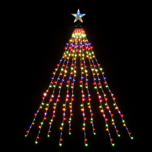 Jingle Jollys 2.5M Christmas Lights Waterfall String Light 300 LED Star Topper