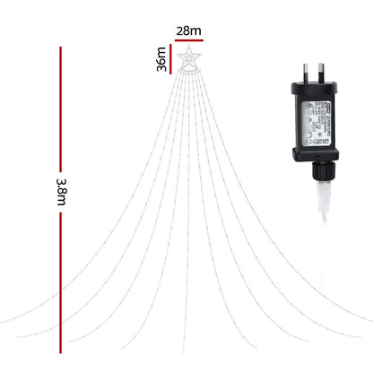 Jingle Jollys 3.8M Christmas Lights Waterfall String Light 340 LED
